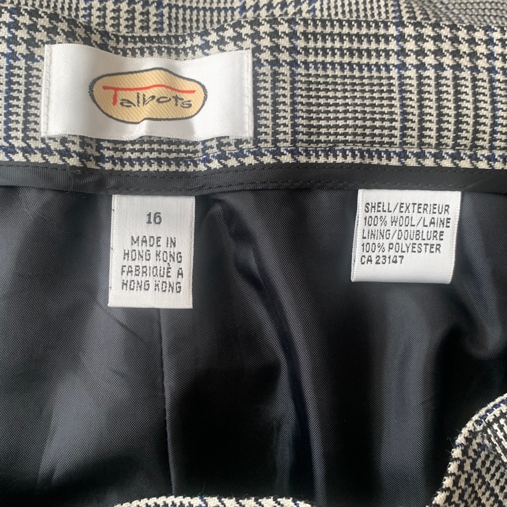 Talbots Classic Black and White Plaid Pants - Picture 4 of 4